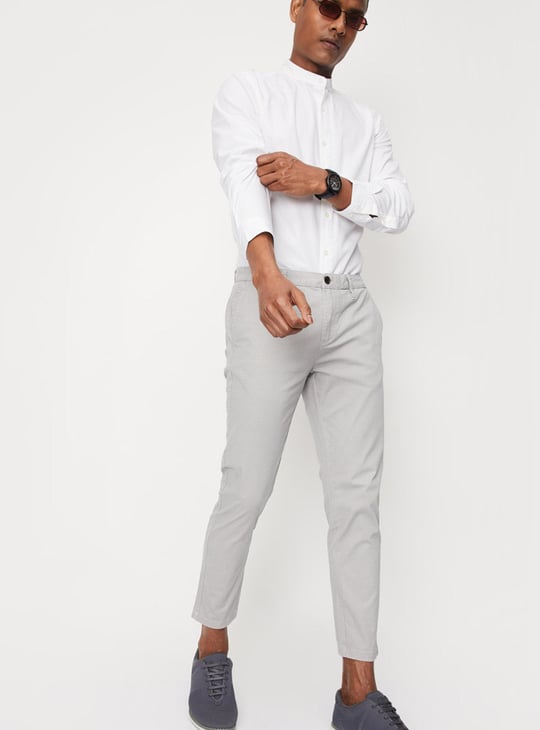 Men Printed Stretch Ankle-Length Chinos
