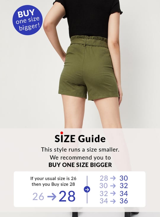 Women Solid Tie-Up Shorts