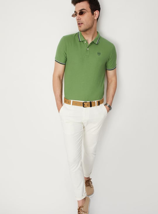 Men Polo T-shirt with Contrast Tipping