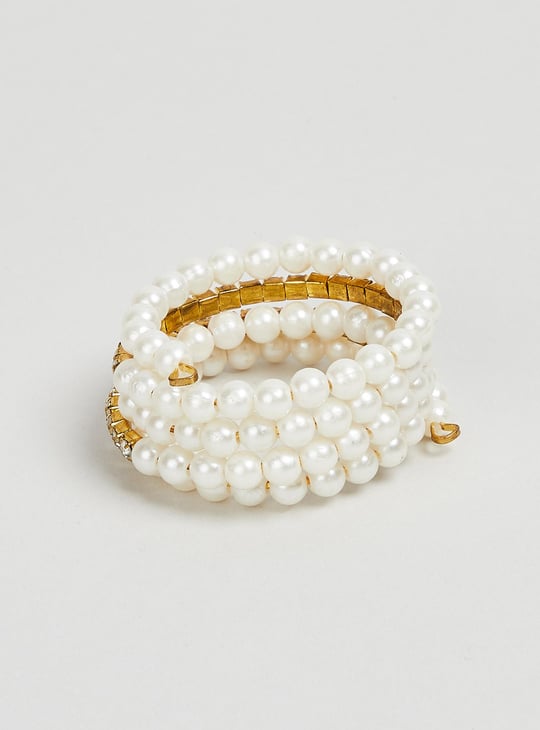 Women Pearl Embellished Layered Bracelet