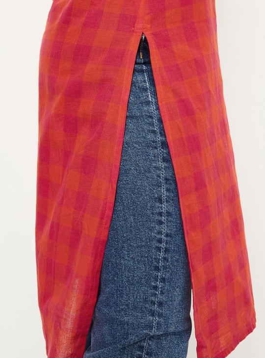 Women Checkered Cotton Kurta
