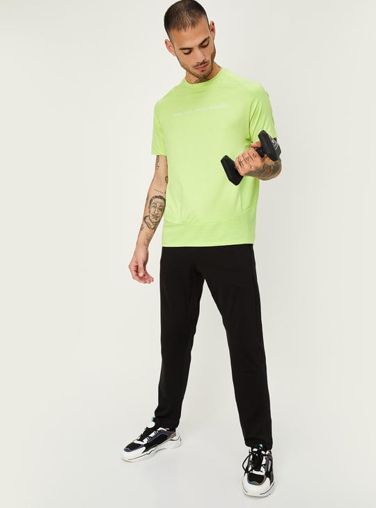 Men Typographic Printed Active T-shirt