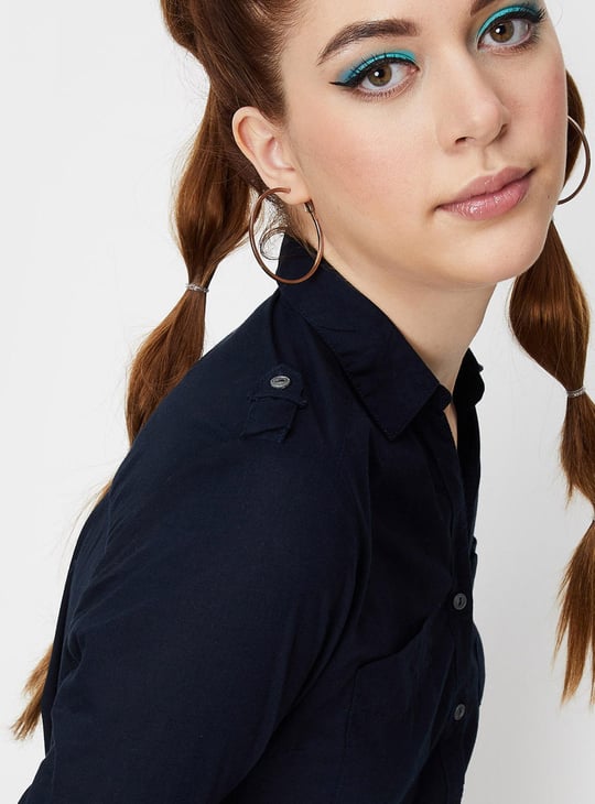 Women Solid Belted Tunic