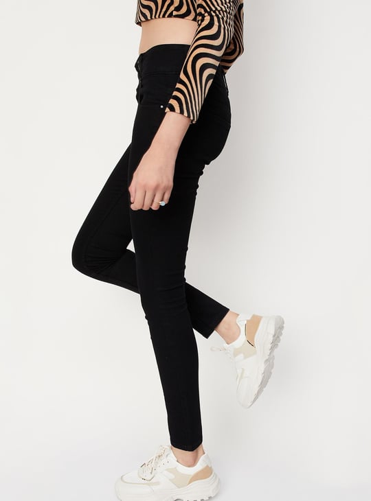 Women Solid Skinny Fit High Waist Jeans