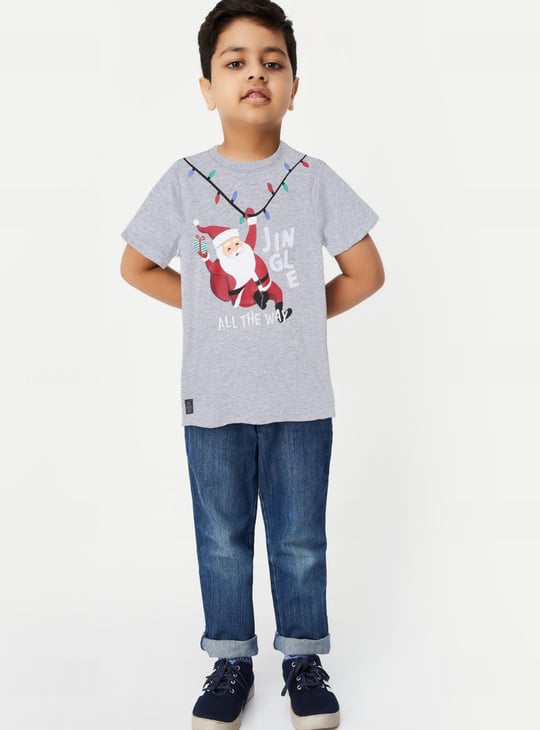 Boys Santa Claus Printed T-shirt