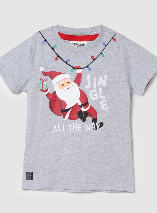 Boys Santa Claus Printed T-shirt