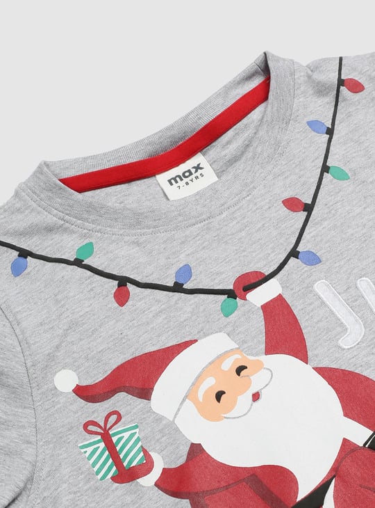 Boys Santa Claus Printed T-shirt