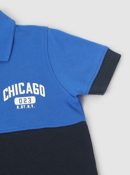 Boys Colourblocked Polo T-shirt