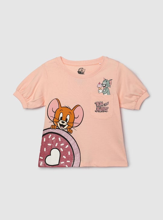 Girls Tom & Jerry Printed T-shirt