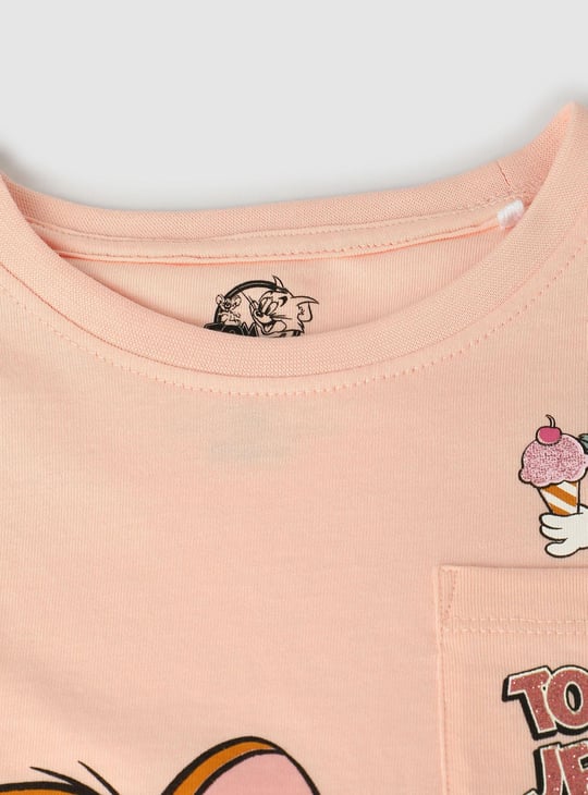 Girls Tom & Jerry Printed T-shirt