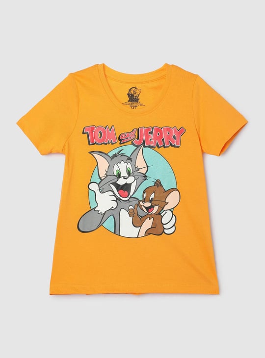 Girls Tom & Jerry Print T-Shirt