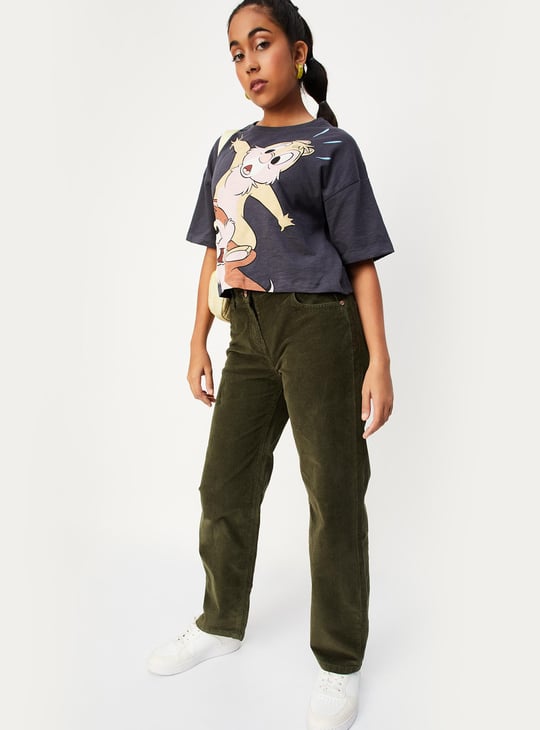 Girls Corduroy Straight Fit Trousers