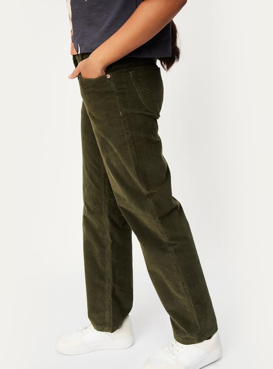 Girls Corduroy Straight Fit Trousers