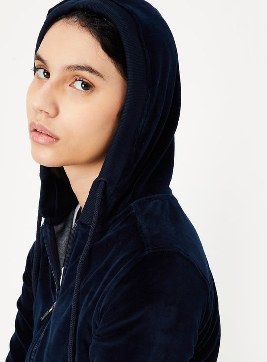 Women Velvet Hooded Jacket