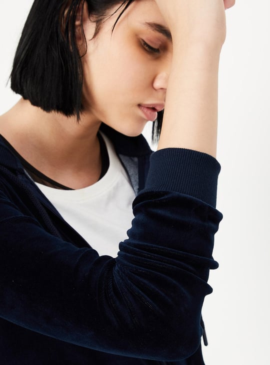 Women Velvet Hooded Jacket