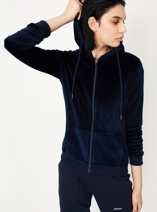 Women Velvet Hooded Jacket