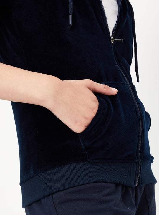 Women Velvet Hooded Jacket