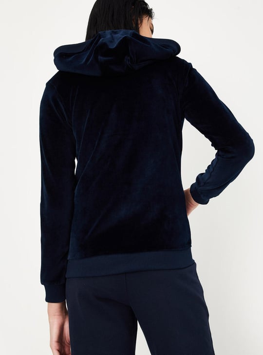 Women Velvet Hooded Jacket