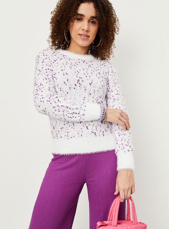 Women Textured Crew Neck Sweater