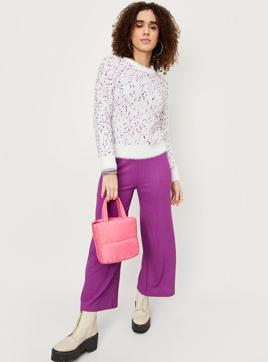 Women Textured Crew Neck Sweater