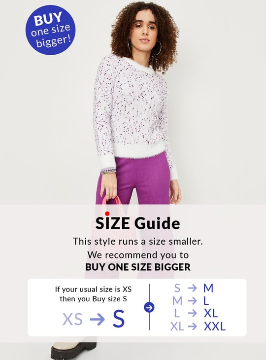 Women Textured Crew Neck Sweater