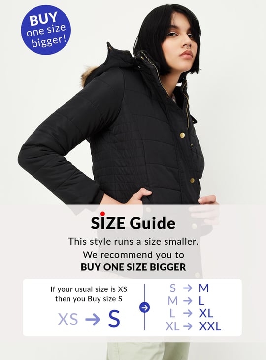 Women Quilted Puffer Jacket with Fur Trim Hood