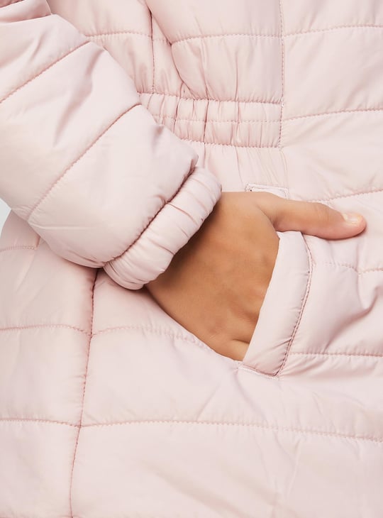 Girls Solid Puffer Jacket