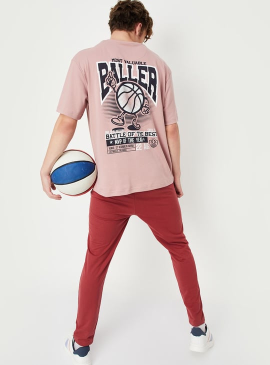 Men Oversized Back Print T-shirt