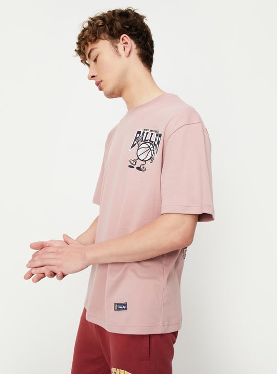 Men Oversized Back Print T-shirt