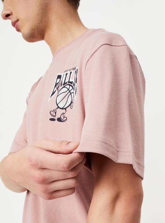 Men Oversized Back Print T-shirt