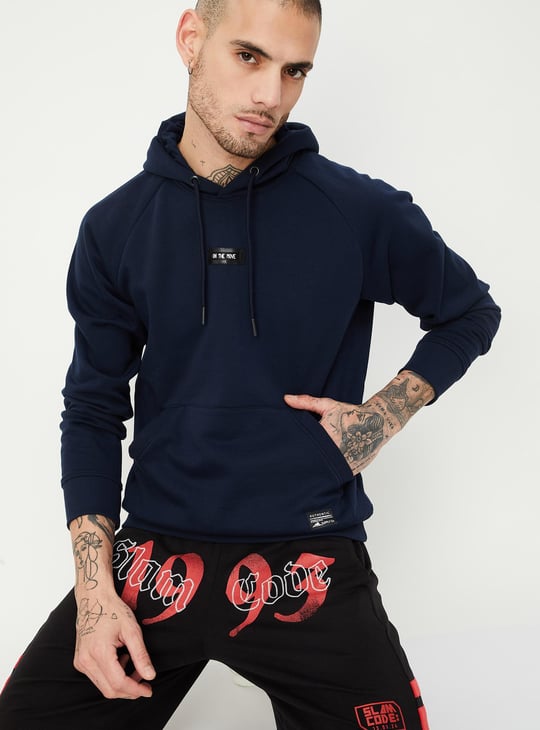 Men Solid Hooded Sweatshirt