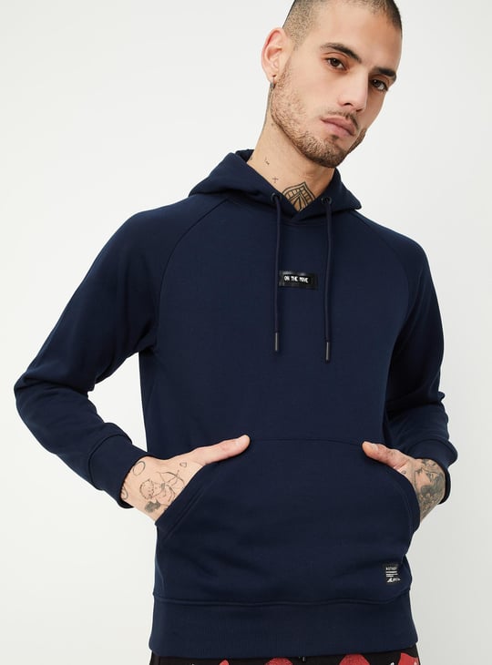 Men Solid Hooded Sweatshirt