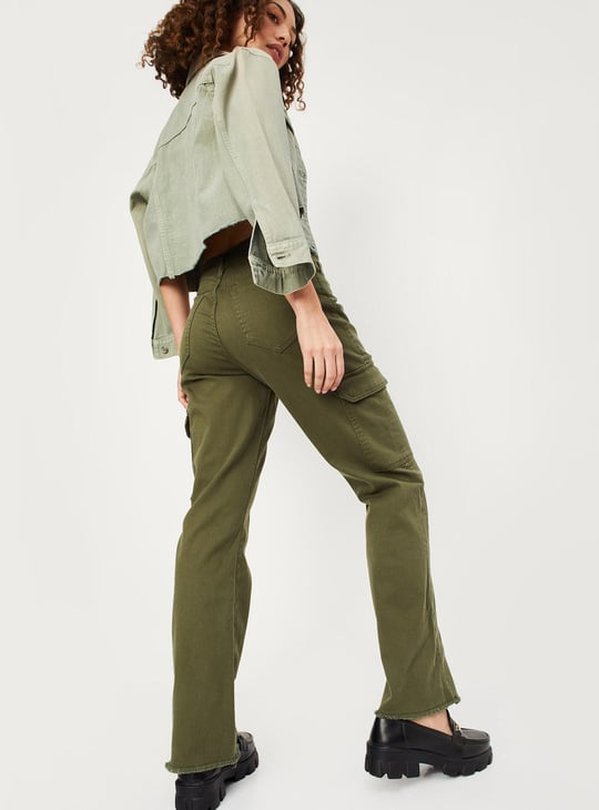 Women Solid Cargo Trousers