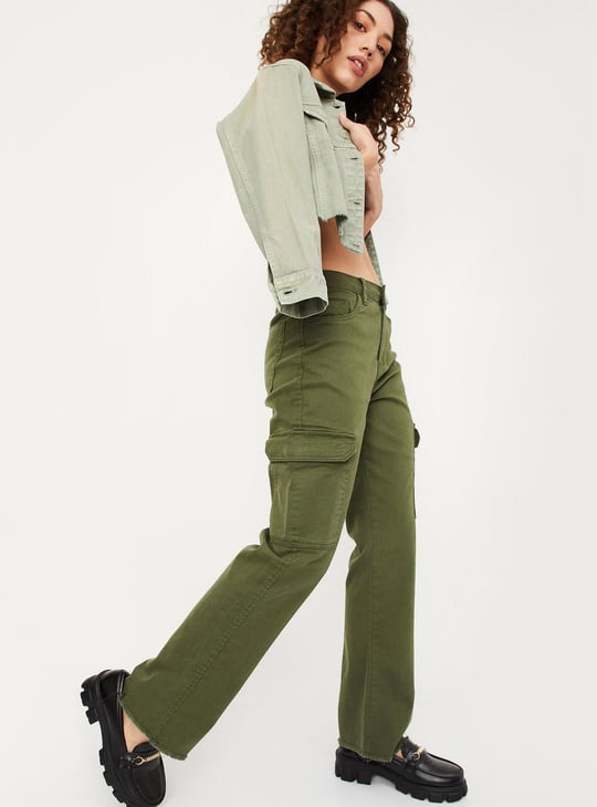 Women Solid Cargo Trousers