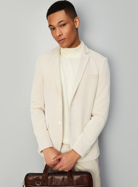 Men Solid Slim Fit Classic Blazer