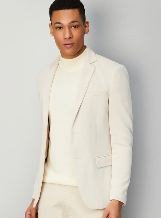 Men Solid Slim Fit Classic Blazer