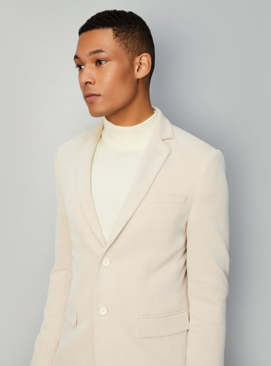 Men Solid Slim Fit Classic Blazer