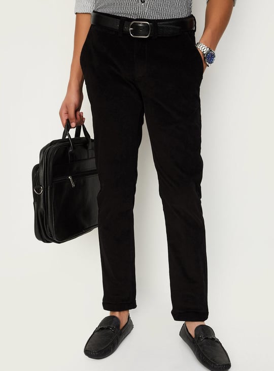 Men Slim Fit Corduroy Chinos