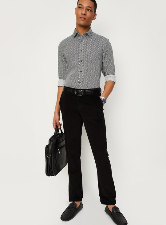 Men Slim Fit Corduroy Chinos