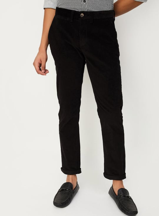 Men Slim Fit Corduroy Chinos