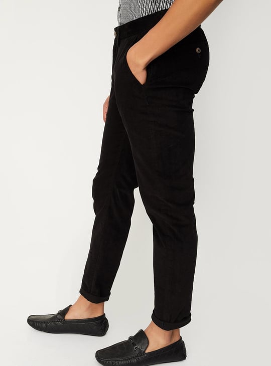 Men Slim Fit Corduroy Chinos