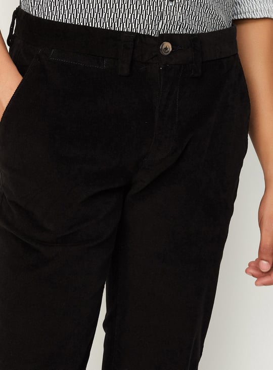 Men Slim Fit Corduroy Chinos