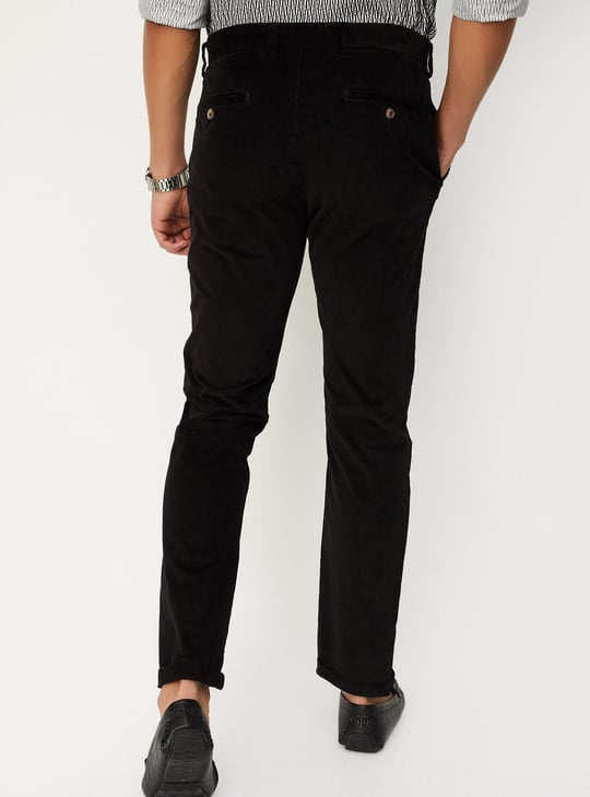 Men Slim Fit Corduroy Chinos