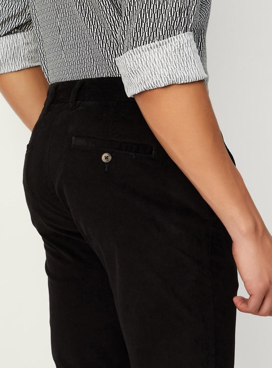 Men Slim Fit Corduroy Chinos
