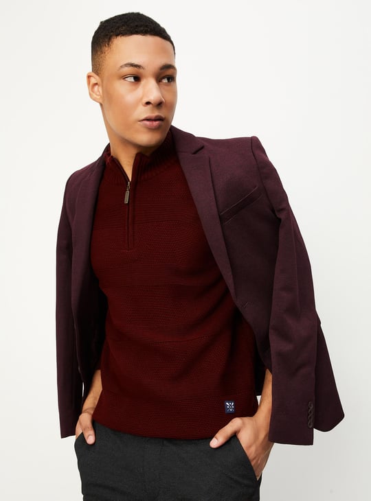 Men Knit Quarter-Zip Sweater