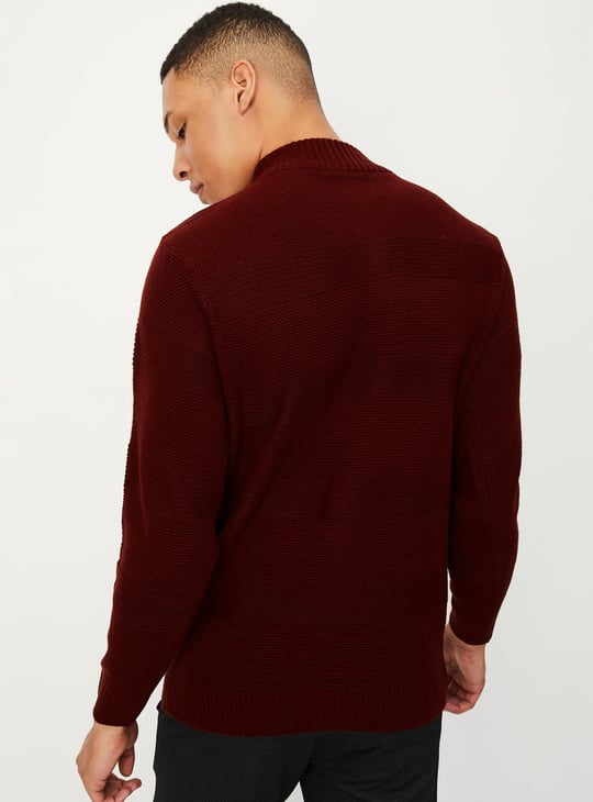 Men Knit Quarter-Zip Sweater