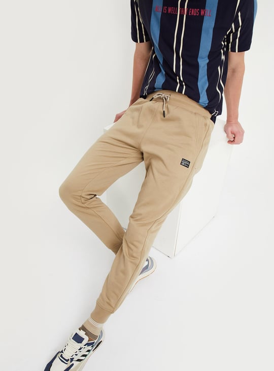 Men Solid Drawstring Waist Joggers