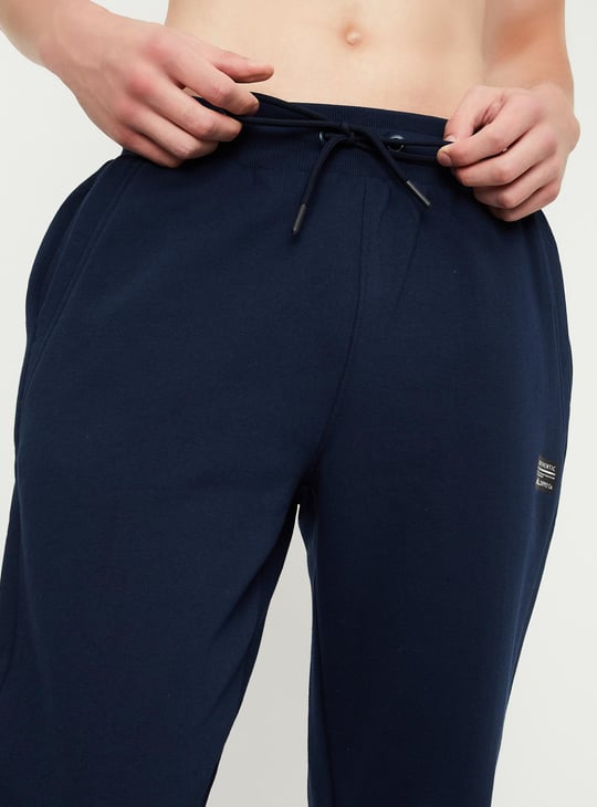 Men Solid Drawstring Waist Joggers