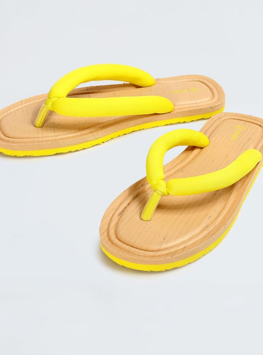 Women Colourblocked V-Strap Slippers