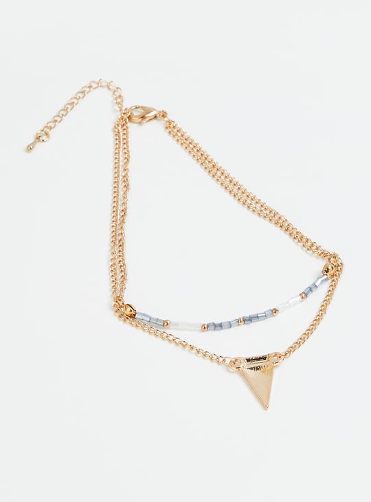 Women Layered Anklet with Charm